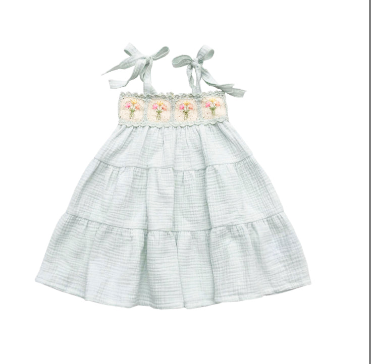 Wild Wawa - Crochet Dress in Blue Bouquet