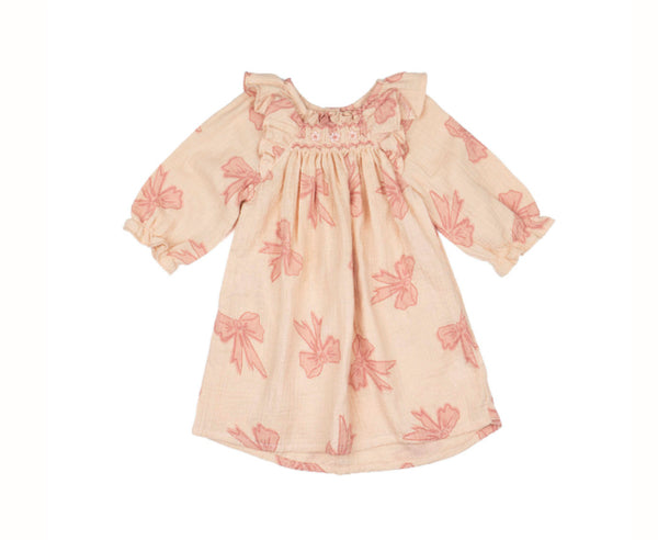 Wild Wawa - Noelle Dress in Vintage Bows Dusty Pink