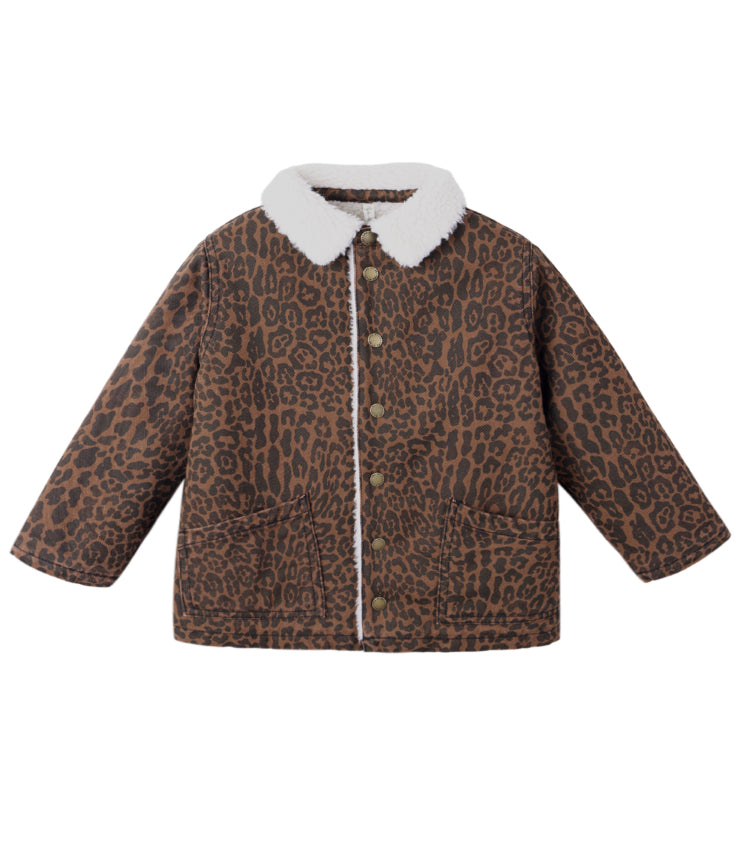 Rylee & Cru l Long Shore Quilted Coat - Leopard