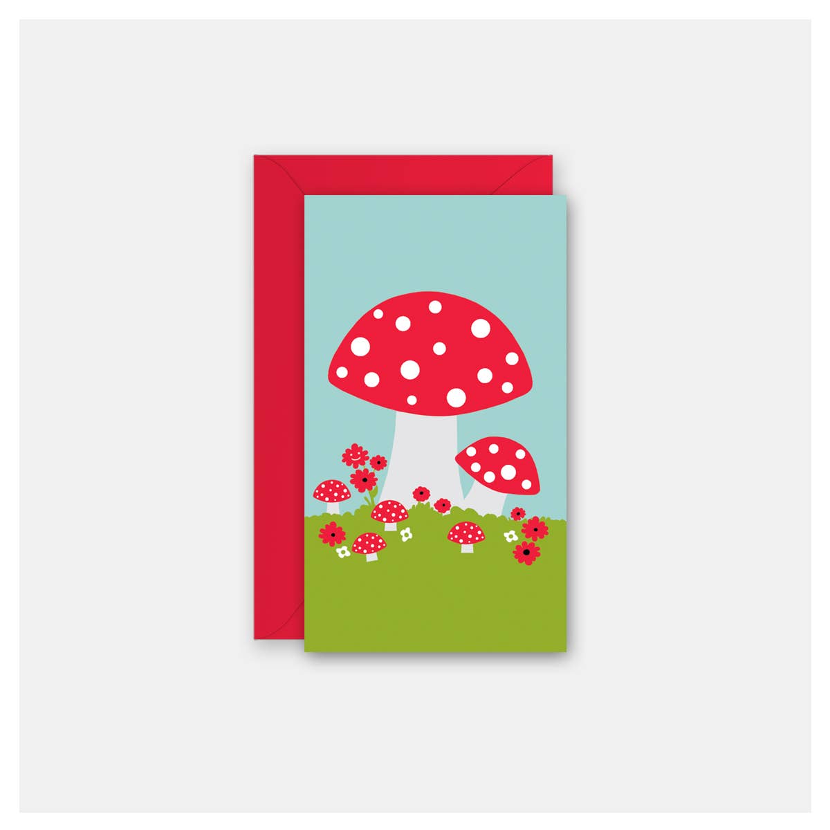 Rock Scissor Paper - Polka Dot Mushrooms - Gift Enclosure Card