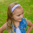 Frog Sac - Adjustable No Slip Polka Dot Bow Headband for Girls - Purple