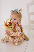 Ollie Jay - Mabel Romper in Pumpkin Bouquet | baby fall clothing