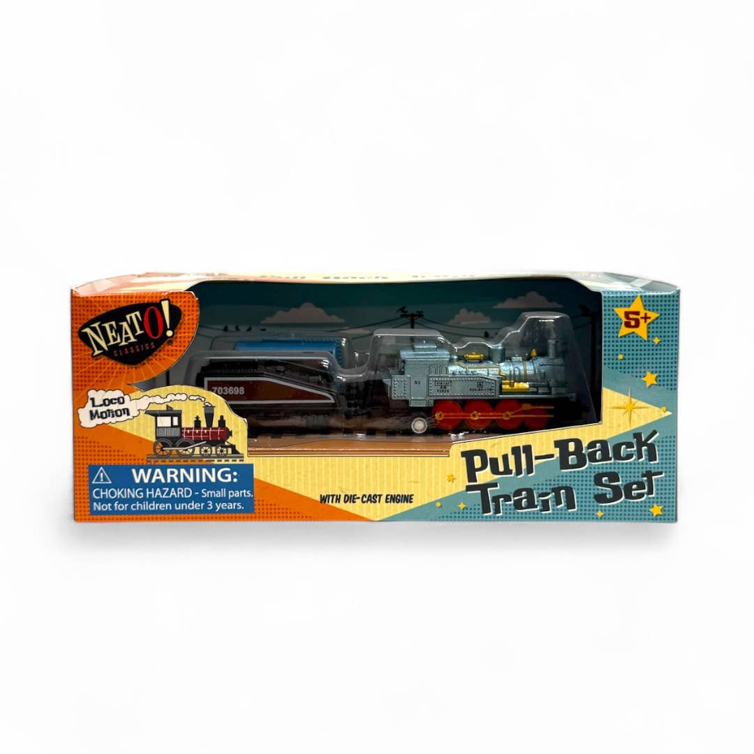 Toysmith - Neato! Pull-Back Train Set - Retro Classic