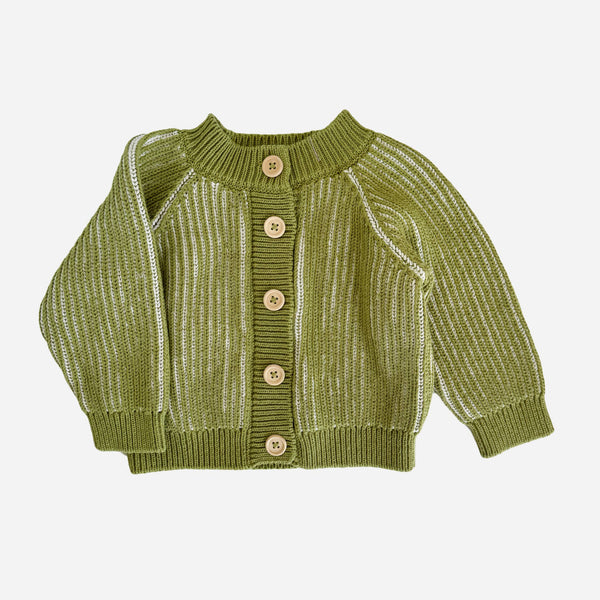 The Blueberry Hill - 100% Cotton Brioche Cardigan - Green