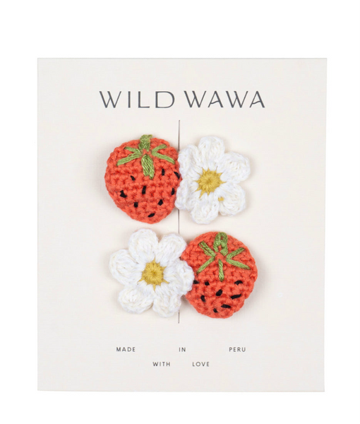 Wild Wawa - Crochet Clip - Strawberry Daisy