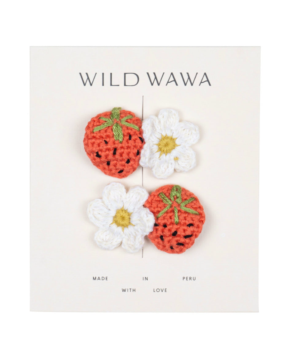 Wild Wawa - Crochet Clip - Strawberry Daisy