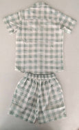 Sage Checks Cotton Shirt & Shorts Set - Yo Baby