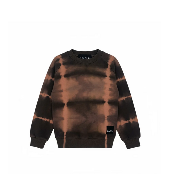 Raomio - Organic Cotton Crewneck — Limited Tie-Dye Drop Earthy Brown