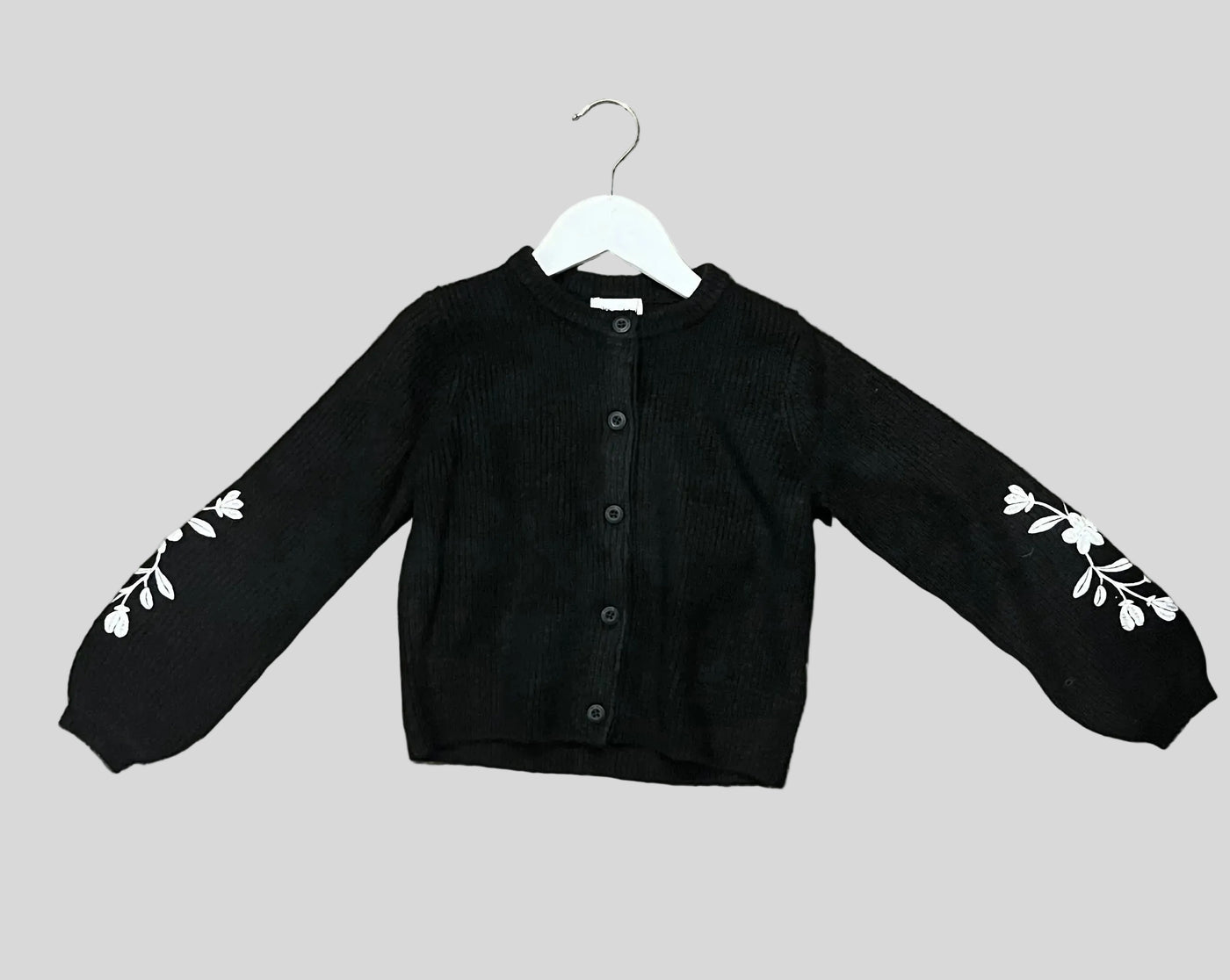 Miles the Label - Knit Cardigan in Black Flower Sleeves