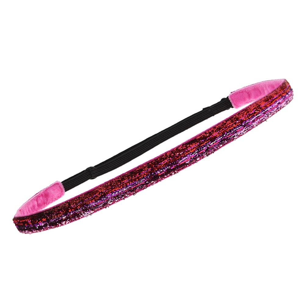 Frog Sac - Adjustable No Slip Thin Glitter Headband - Fuchsia