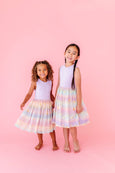 Bird & Bean® - Kids Bamboo + Tulle Dress - Astra Rainbow Twinkle 