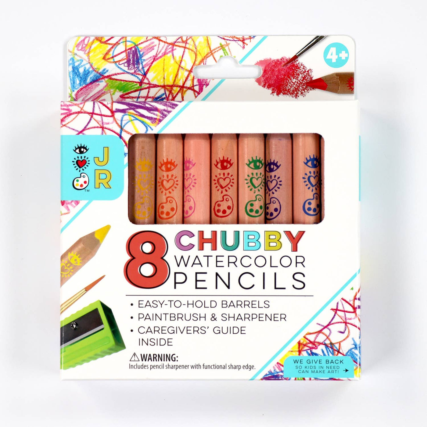 Bright Stripes - 8 Chubby Watercolor Pencils