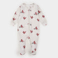 Petit Lem - Cardinal Print on Crème LunaKnit Sleeper