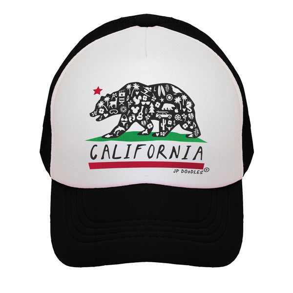 JP Doodles - California State Flag Customizable Kids Trucker Hat