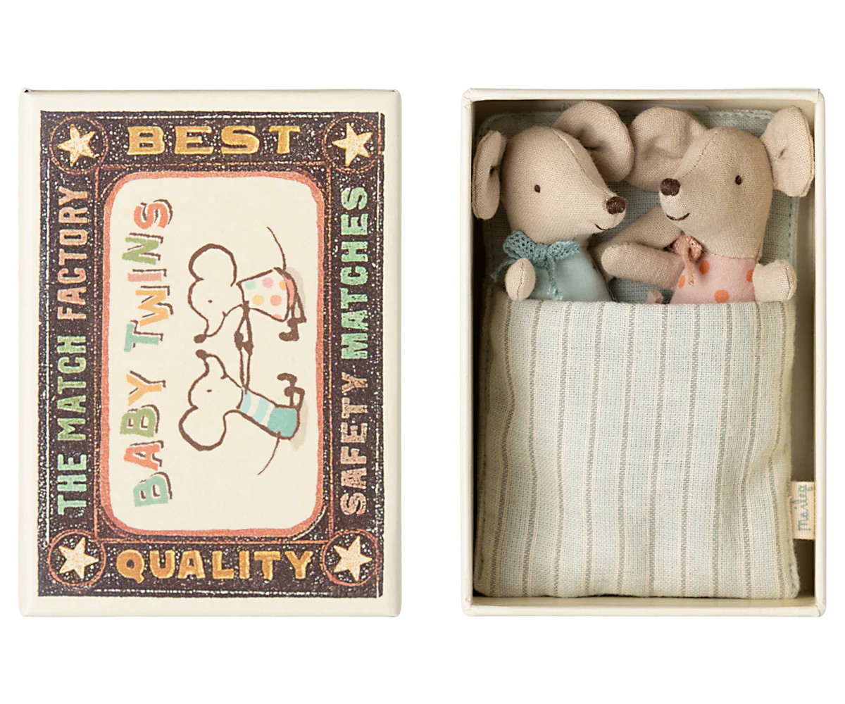 Maileg - Maileg - Twins, Baby Mice In a Matchbox