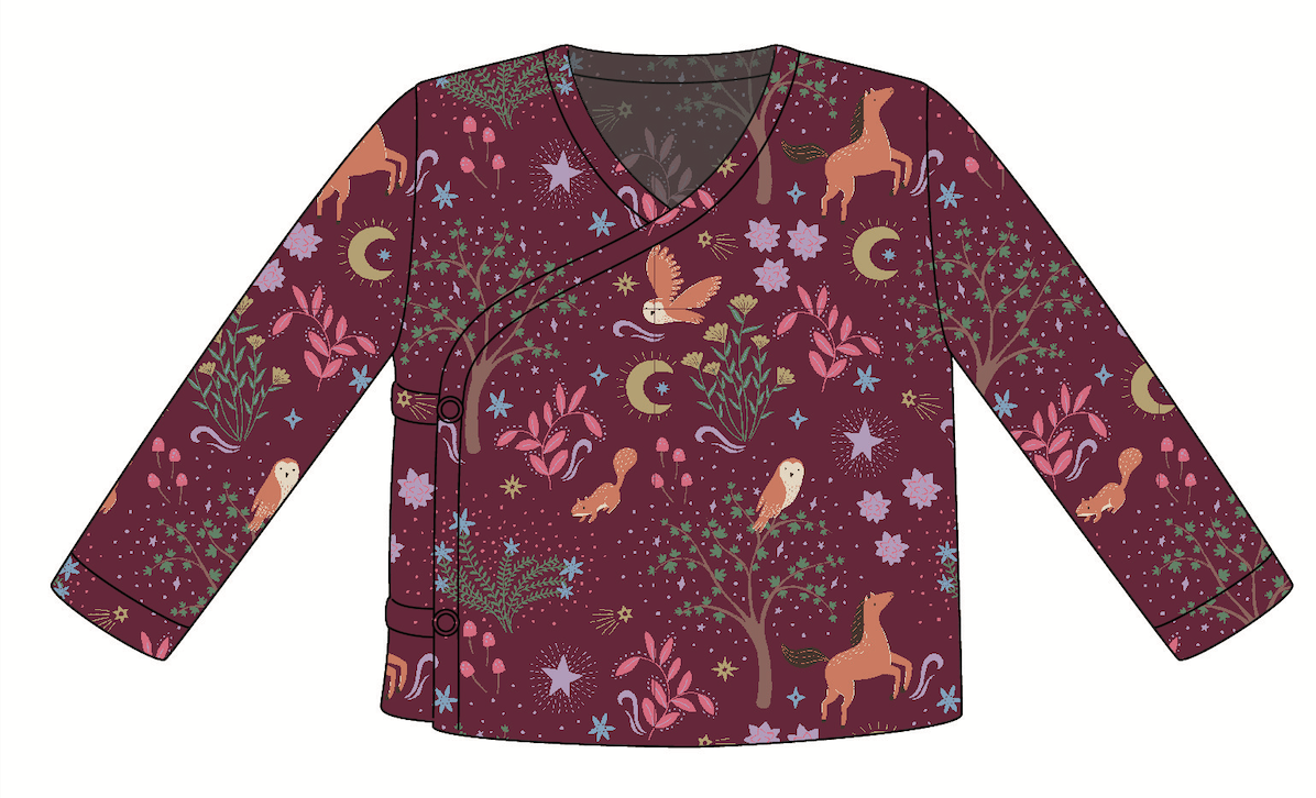 Apple Park - Bamboo Blend Kimono Layette Jacket - Woodland Dreams