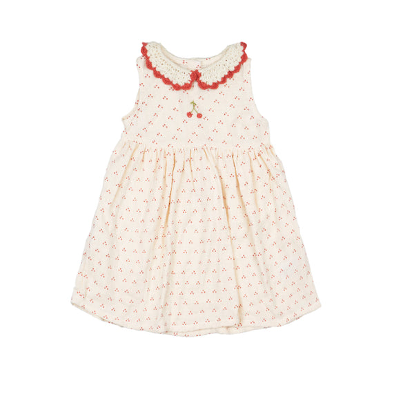 Wild Wawa - Crochet Collar Dress in Red Dot Cherrie