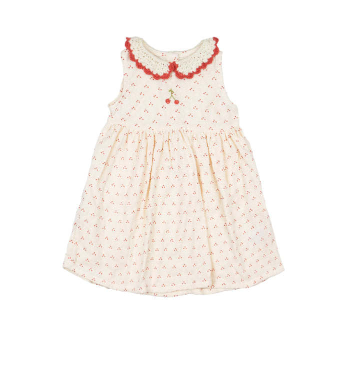 Wild Wawa - Crochet Collar Dress in Red Dot Cherrie