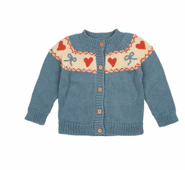 Wild Wawa - Sweetheart Cardigan - Teal Blue