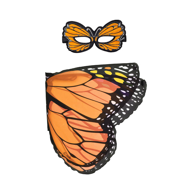 DREAMY DRESS-UPS® - Orange Monarch Butterfly Wings + Mask