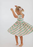 Good Apples Kids - Short Sleeve Twirl Dress in Pink Tulips