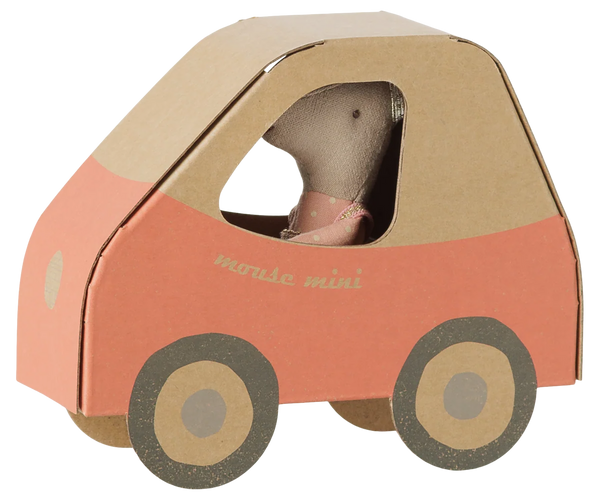 Maileg - Driver Mouse  - Little Sister in a car box