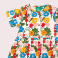 Little Green Radicals - Flora And Fauna Button Through Short Sleeve Dress