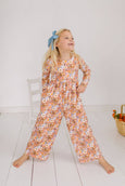 Ollie Jay - Long Sleeve Leggy Romper in Pumpkin Bouquet