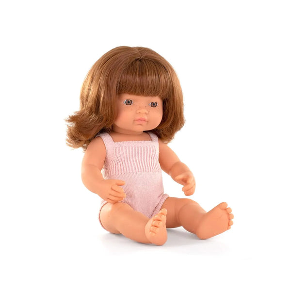 Miniland - Baby Doll Redhead Girl 15"