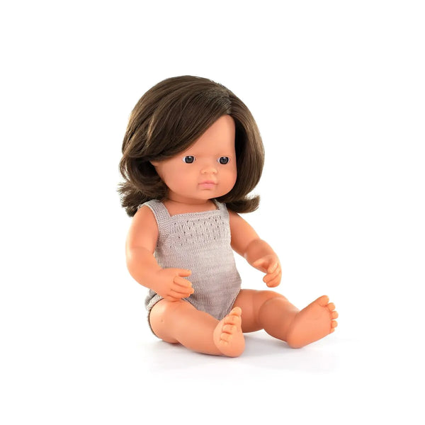 Miniland - Baby Doll Brunette Girl 15"