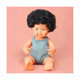 Miniland - Doll caucasian curly black hair 15"