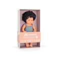 Miniland - Doll caucasian curly black hair 15"