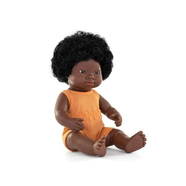 Miniland - Baby Doll African Girl 15"