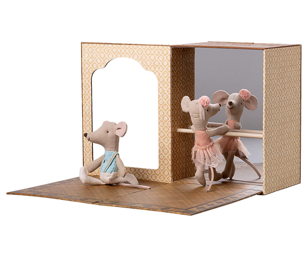 Maileg - Ballet mice in dance studio, Little sister and brother