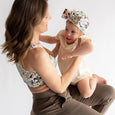 Mightly - Organic Cotton Baby Bow Turban: Botanical Floral