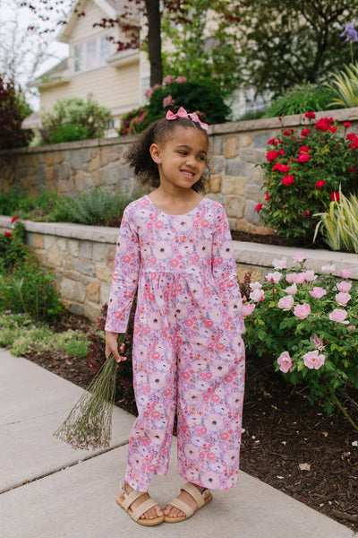 Ollie Jay - Long Sleeve Leggy Romper in Love is Blooming