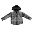 Babysprouts | Kid's Hooded Shacket - Charcoal Plaid