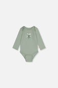 Deux Par Deux | Organic Cotton Onesie - Greyish Green