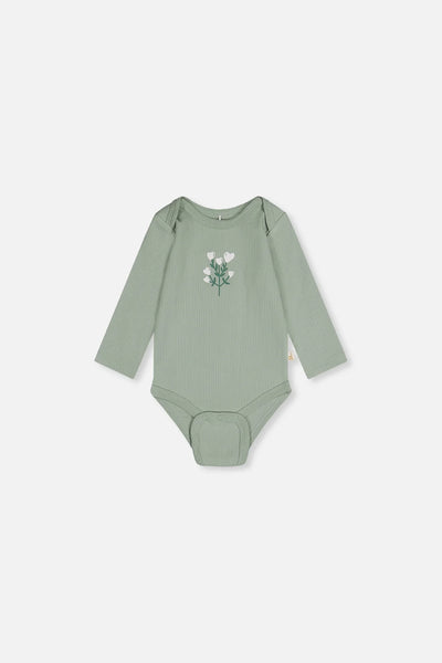 Deux Par Deux | Organic Cotton Onesie - Greyish Green