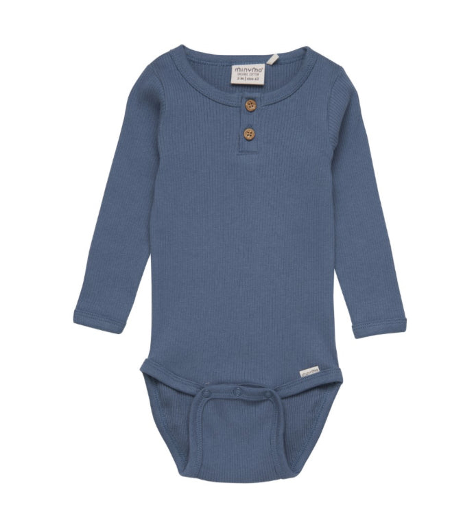 Minymo - Blue Rib Onesie