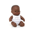 Miniland - Dressed African Baby Doll Girl 8 1/4" inch