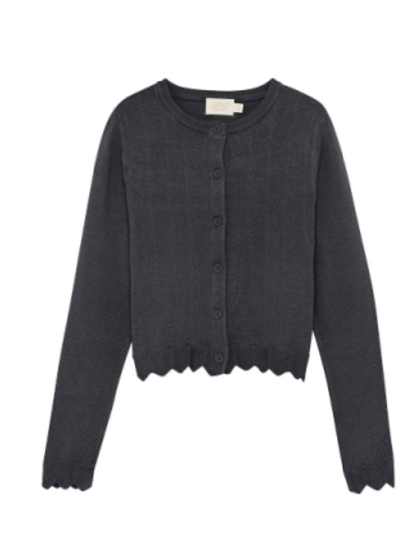 Creamie - Cardigan Pointelle Brandied - Black Oyster