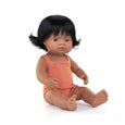 Miniland - Doll Hispanic Girl 15” Salmon rompers