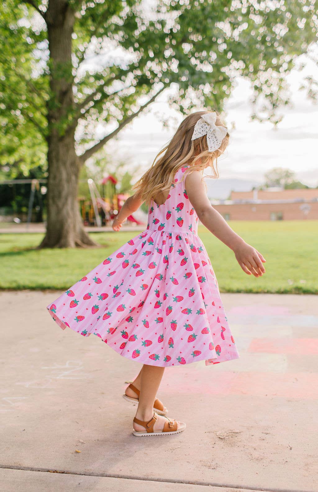 Ollie Jay - Tank Dress in Strawberry Dream | girls Pocket Twirl Dress