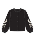 Miles the Label - Knit Cardigan in Black Flower Sleeves