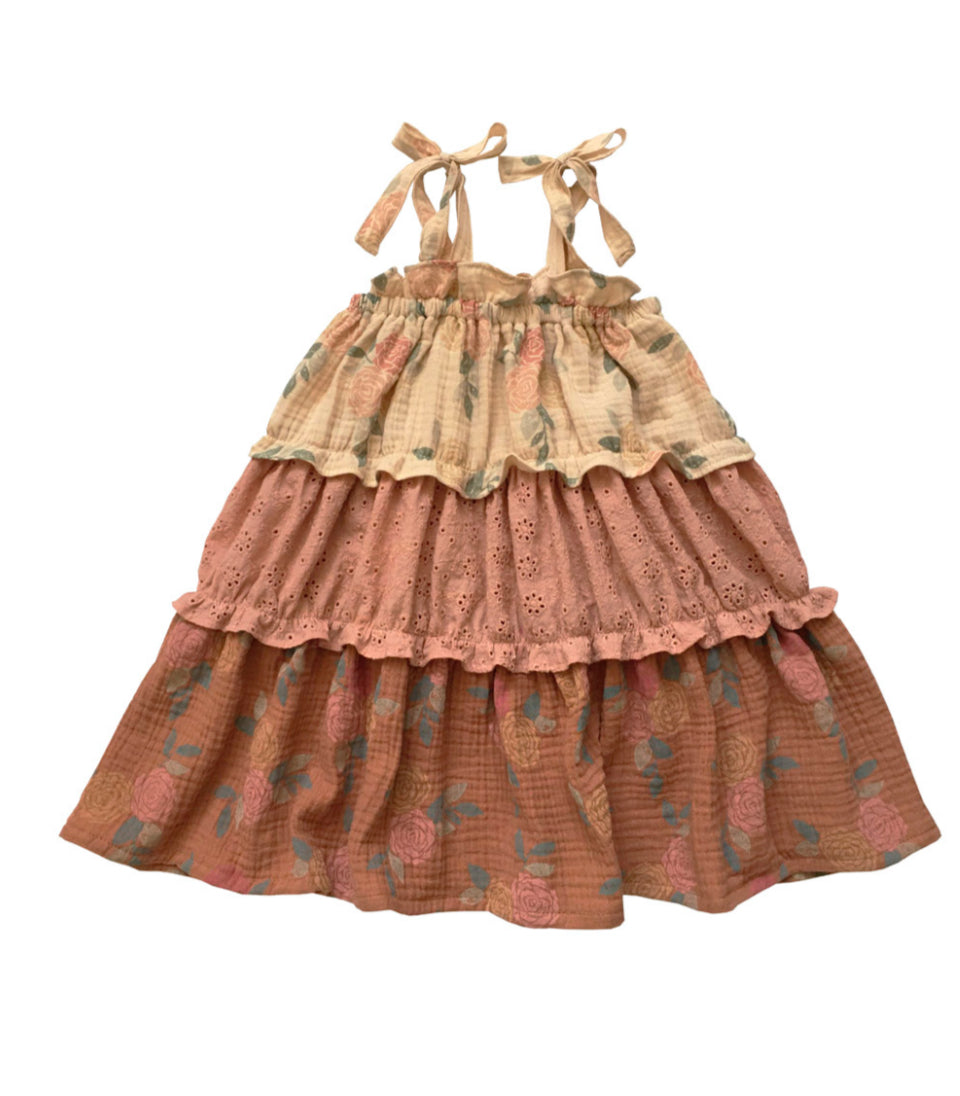 Wild Wawa - Amber Dress in Dusty Pink Roses