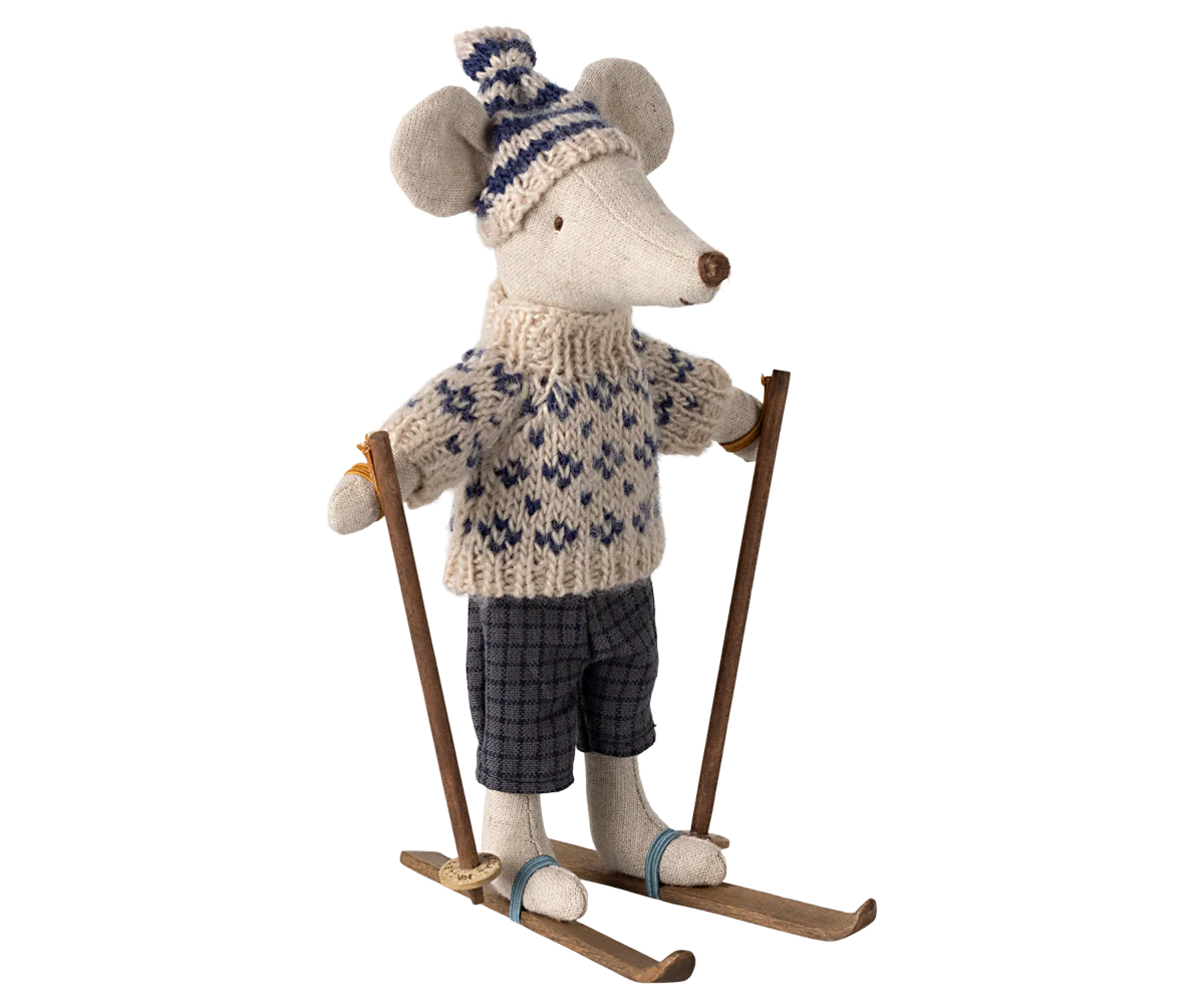 Maileg - Winter Mouse, with Ski Set, Dad
