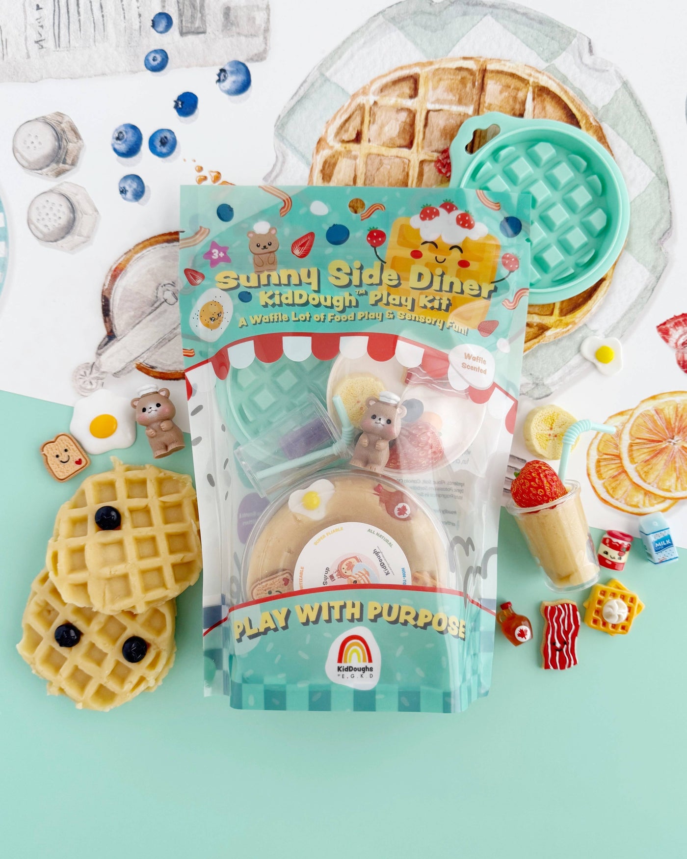 Sunny Side Diner KidDough Play Kit - Earth Grown KidDoughs