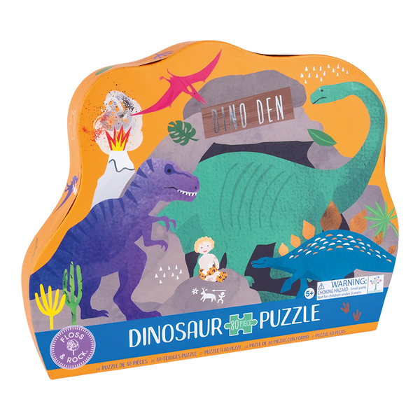 Floss and Rock - Dino 80pc "Diplodocus" Shaped Jigsaw with Shaped Box
