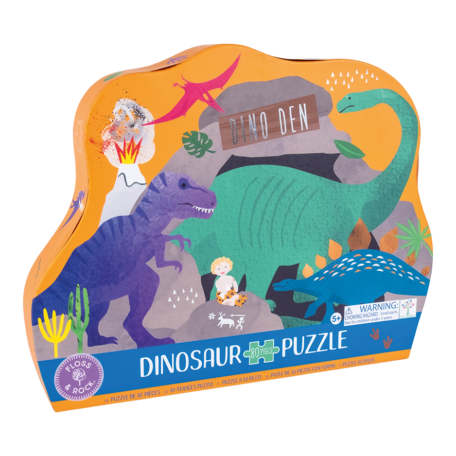 Floss and Rock - Dino 80pc "Diplodocus" Shaped Jigsaw with Shaped Box